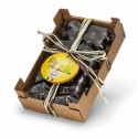 Limoncello flavored dark chocolate dragées in cardboard case